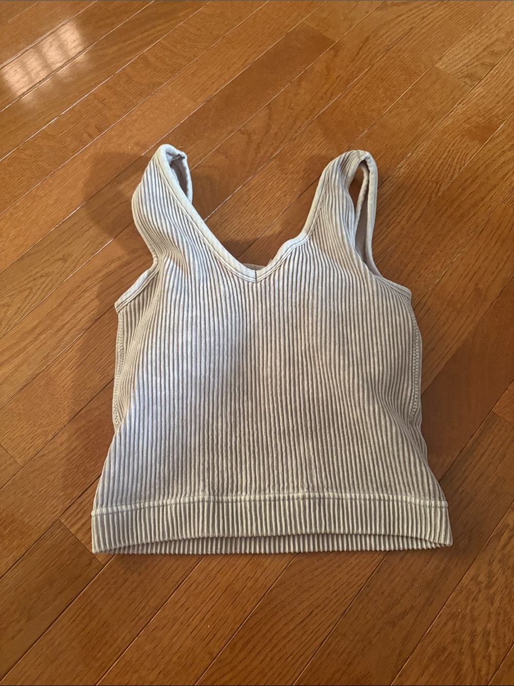 Zenana Outfitters Ribbed V-Neck Cropped Tank - Cream
